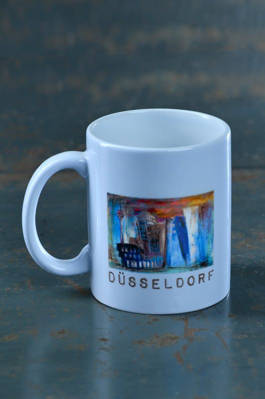 Düsseldorf Geschenke Tasse, schöne Tasse mit dem Motiv Medienhafen Düsseldorf