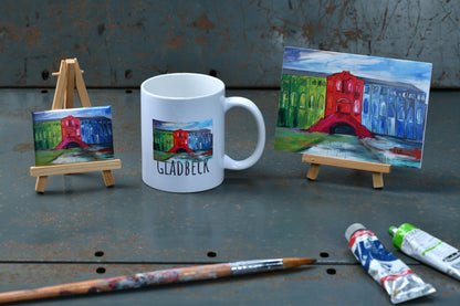 Ruhrpott Geschenk-Set – Magnet, Tasse und Klappkarte mit Maschinen Halle in Gladbeck