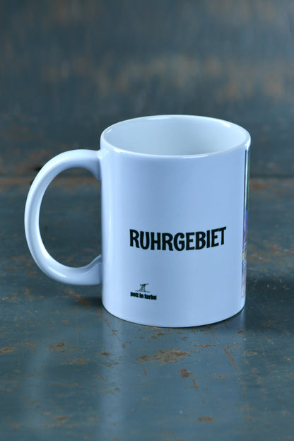 Ruhrpott Geschenke Ruhrgebiet, schöne Tasse mit dem Motiv Pottpourri Hinterseite mit Schriftzug