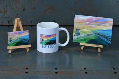 Ruhrpott Geschenk-Set – Magnet, Tasse und Klappkarte mit Halde Haniel in Bottrop