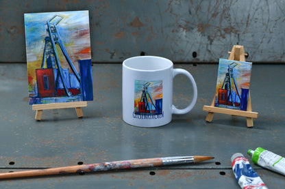 Ruhrpott Geschenk-Set – Magnet, Tasse und Klappkarte mit Zeche Hugo in Gelsenkrichen